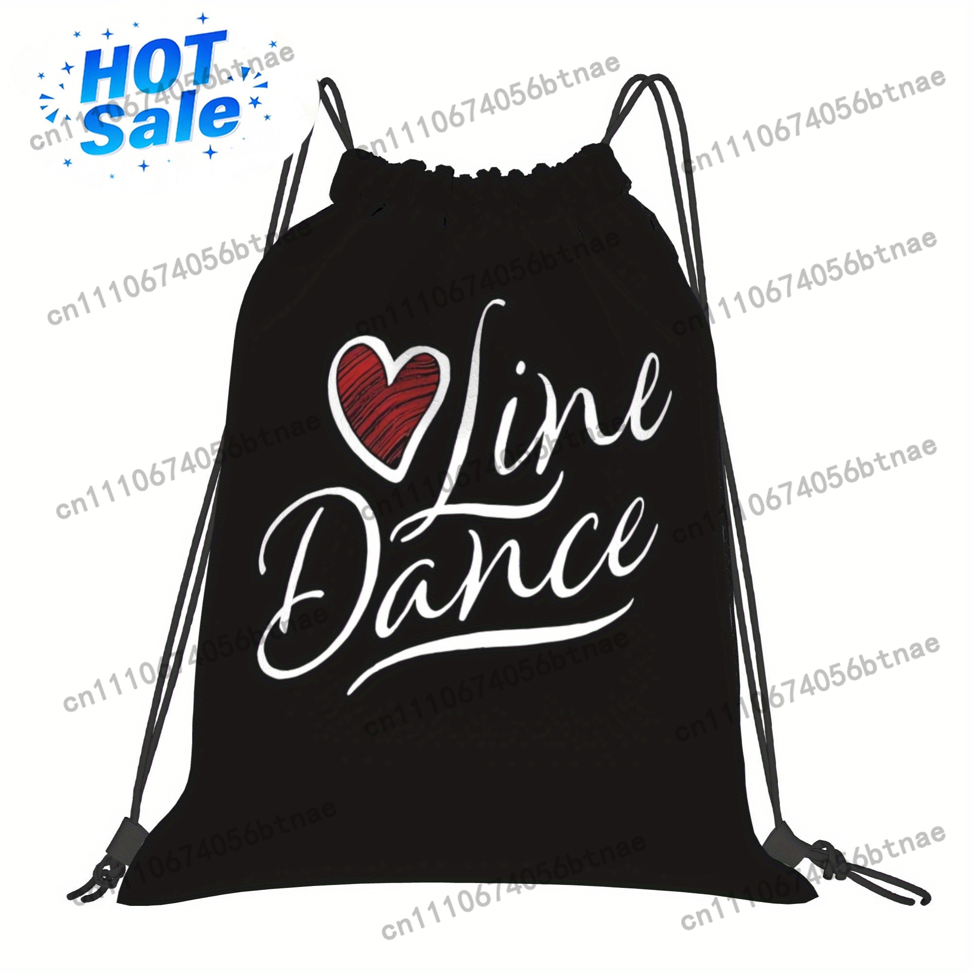 Drawstring Gym Bag - LOVE Line Dance İpli Çanta -